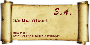 Sántha Albert névjegykártya